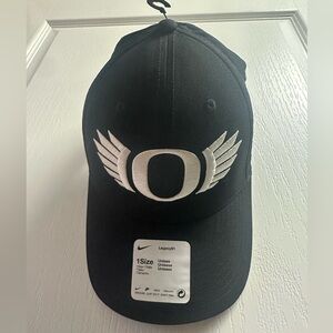 Nike Black Cap with White Winged Oregon Logo